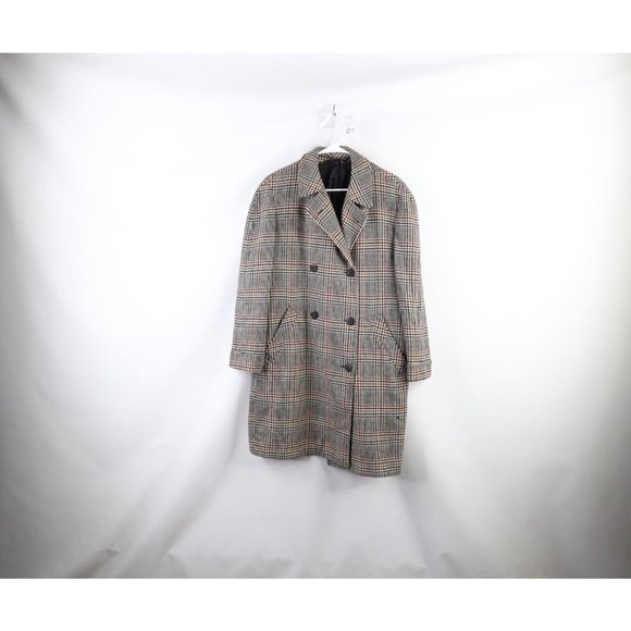 Vtg 60s 70s Rockabilly Mens 44R Rainbow Houndstooth Wool Tweed